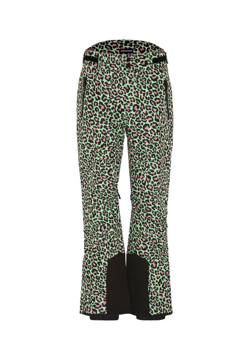 High-Waist Skihose mit Leopardenmuster
