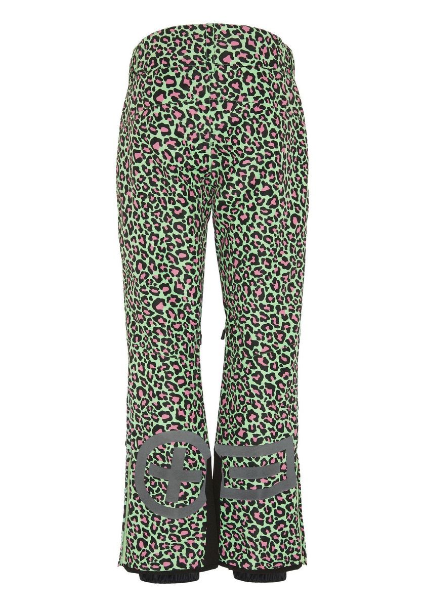 High-Waist Skihose mit Leopardenmuster