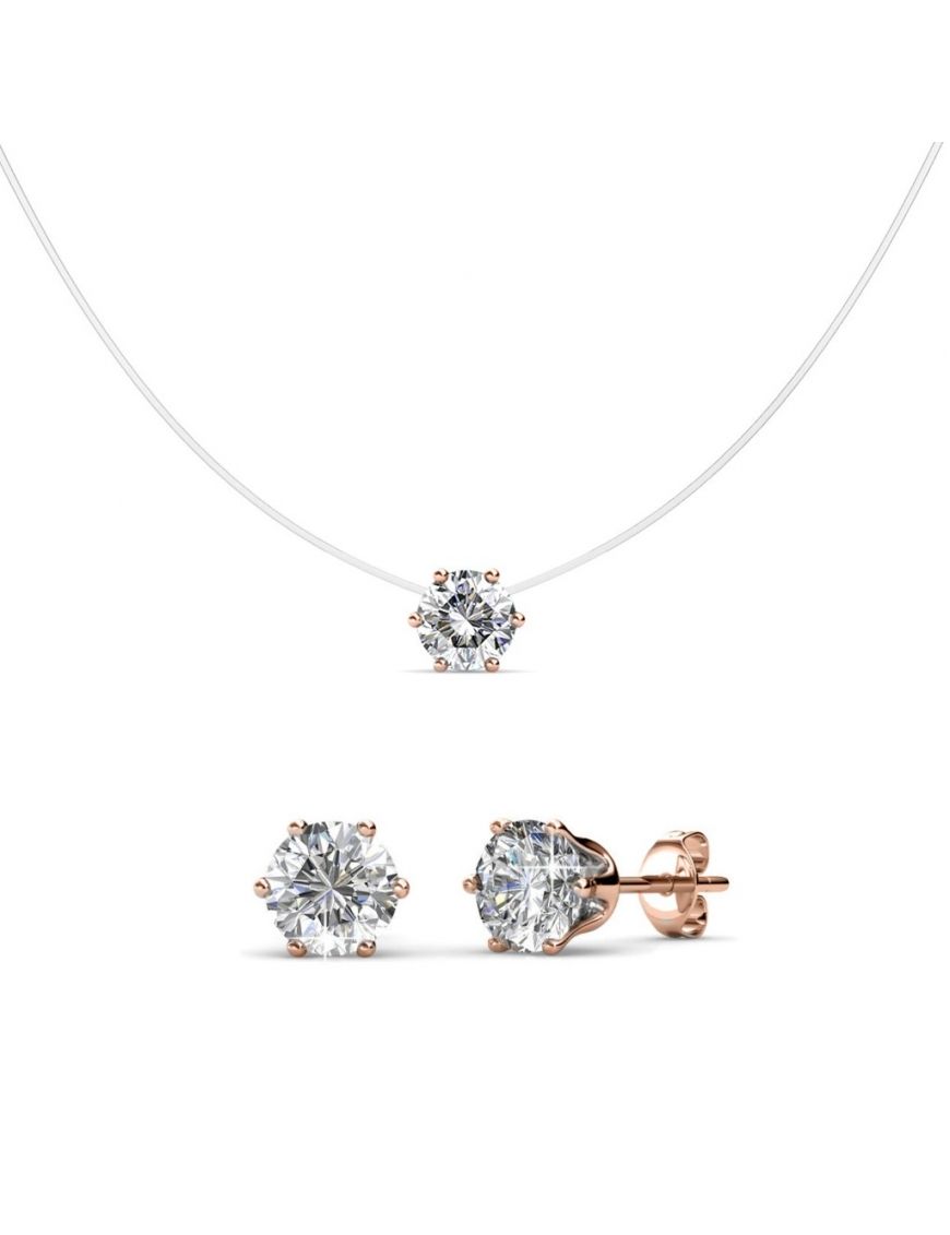 Minimalistisches Kristall-Schmuckset mit Schwebeeffekt