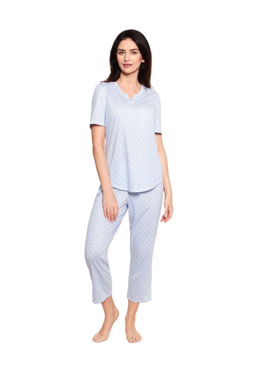 Gepunktetes Capri-Pyjama-Set
