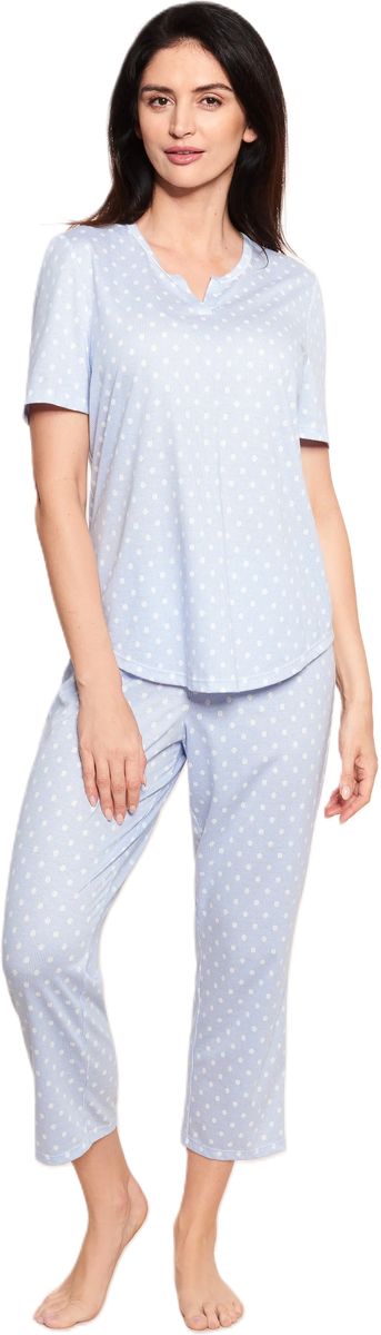 Gepunktetes Capri-Pyjama-Set