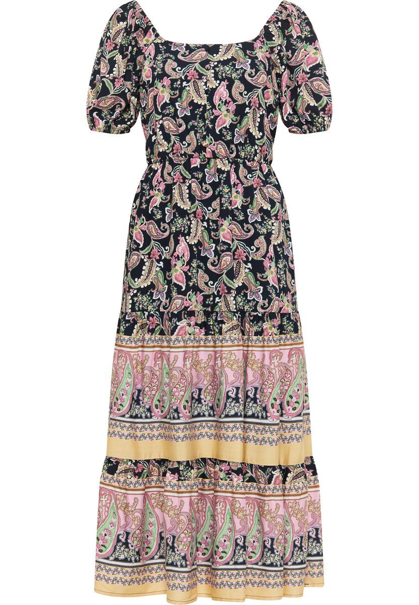 Gestuftes Midikleid mit Paisleymuster