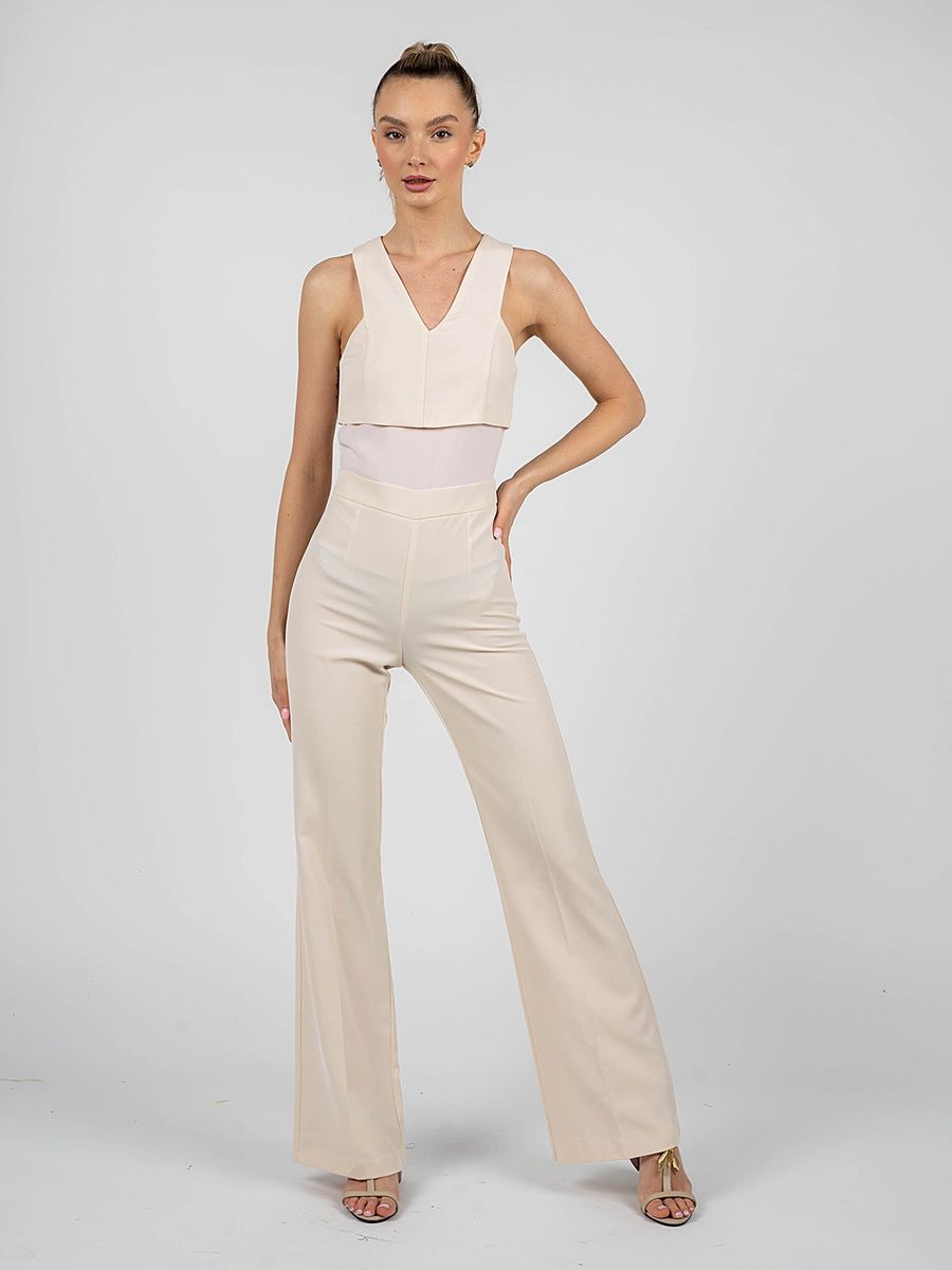 Eleganter Jumpsuit mit Mesheinsatz