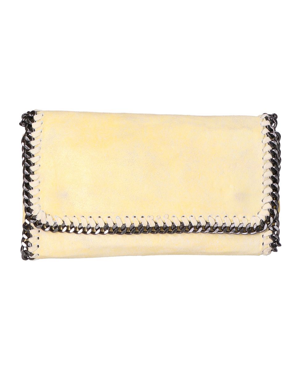 Clutch-Tasche mit Kettenbesatz aus Leder