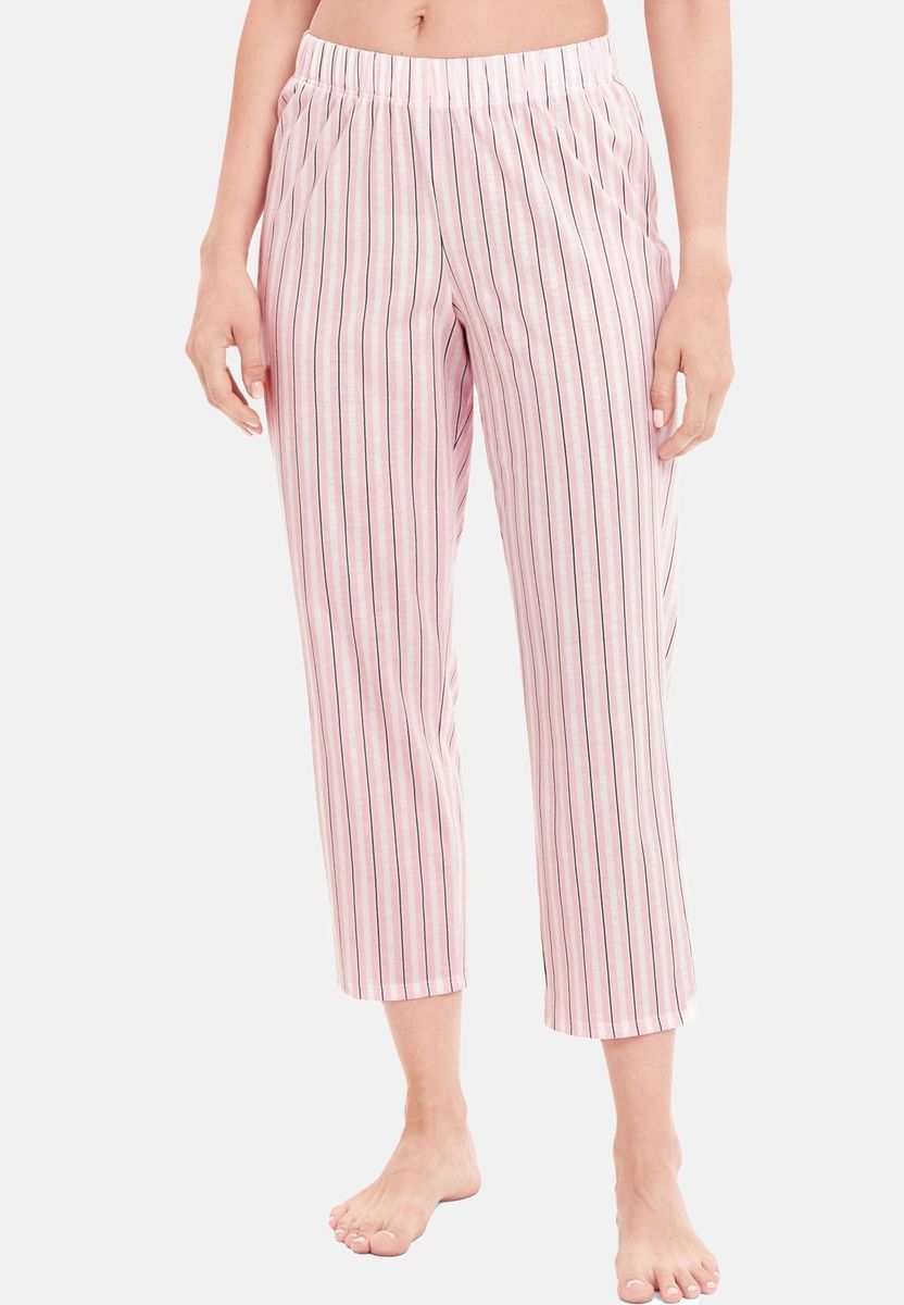 Sportive gestreifte Baumwoll-Pyjamahose