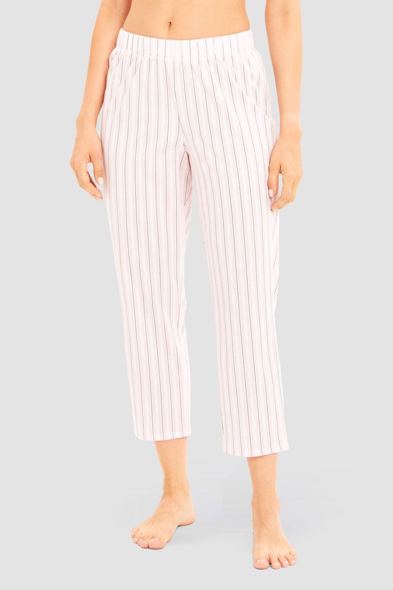 Sportive gestreifte Baumwoll-Pyjamahose