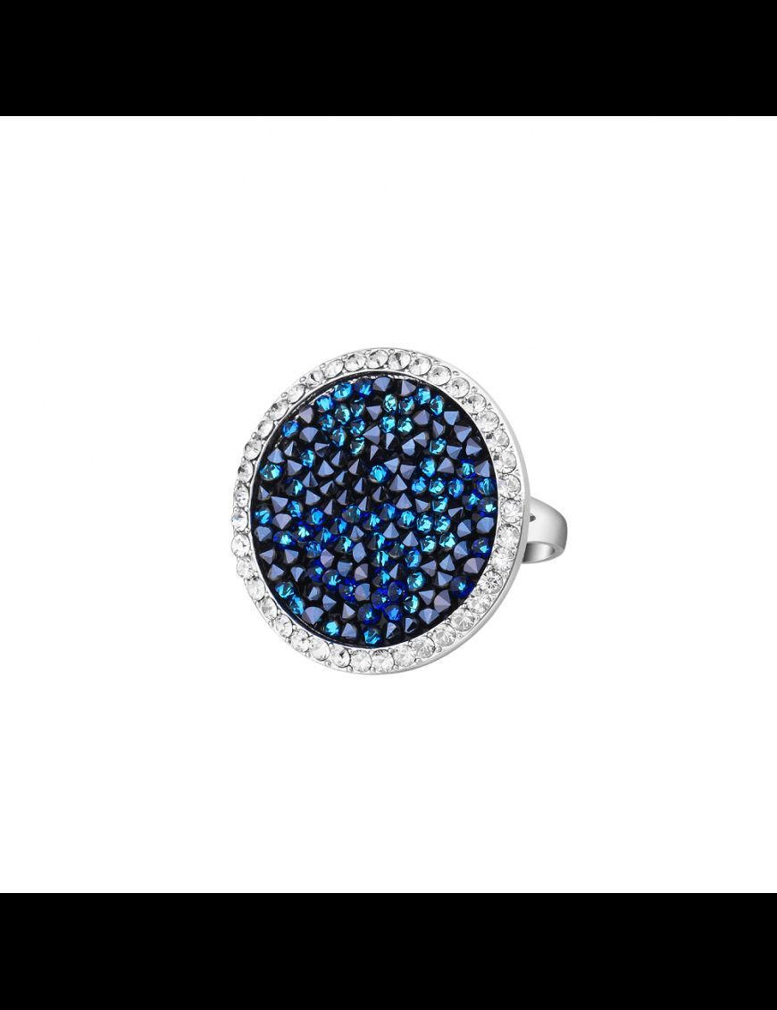 Statement-Ring mit blauem Kristallpavé