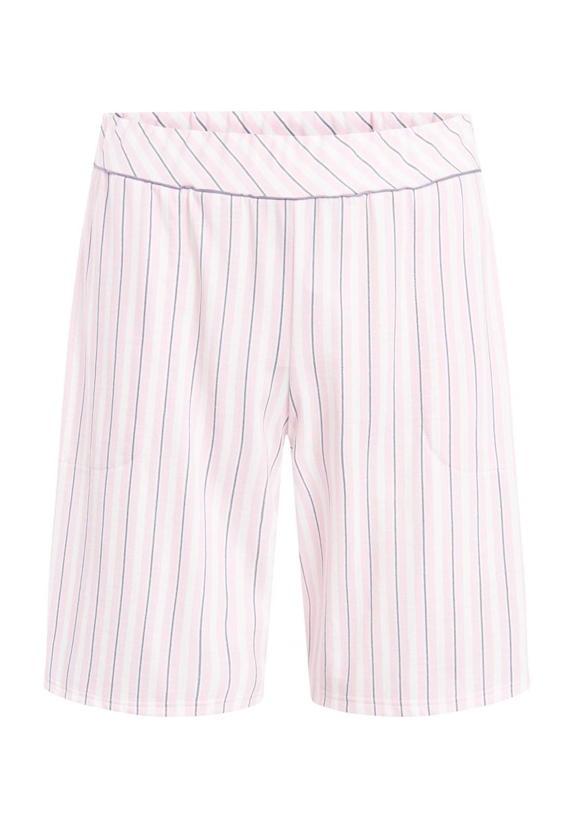 Gestreifte Weiche Baumwoll-Relax-Shorts