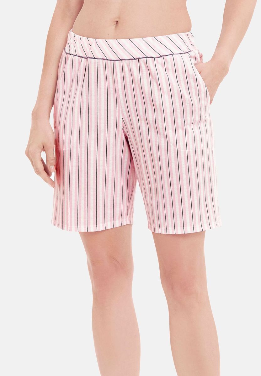 Gestreifte Weiche Baumwoll-Relax-Shorts