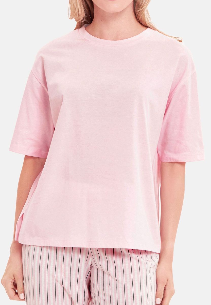 Locker sitzendes Baumwoll-Loungewear-Oberteil