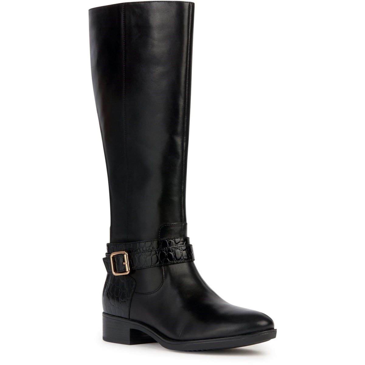 Klassische Lederstiefel mit Schnalle