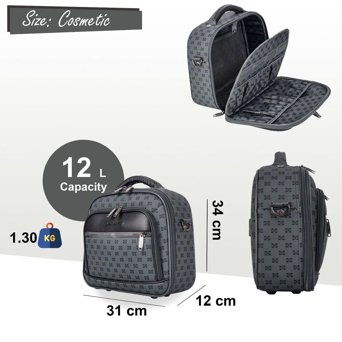 Strukturierter Reise-Beautycase mit Monogramm