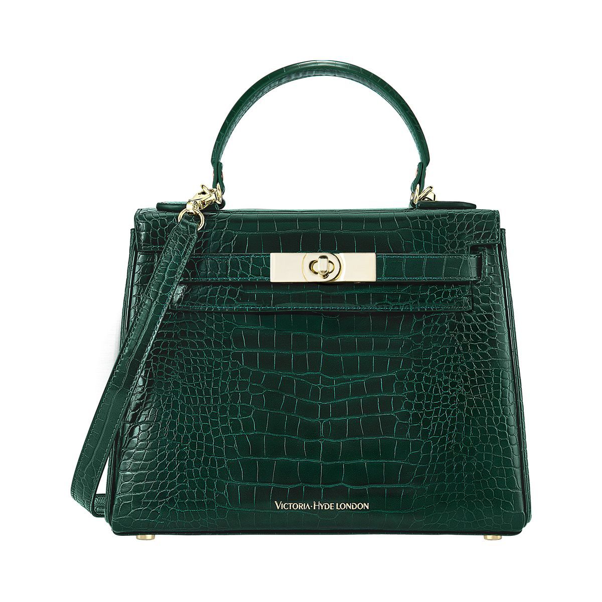 Strukturierte Handtasche mit Kroko-Prägung