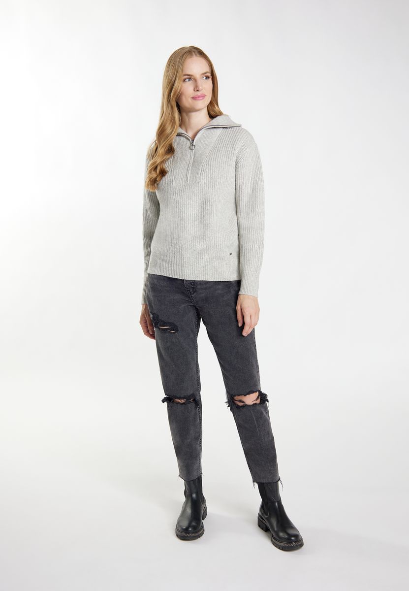 Oversized Rippstrick Troyer-Pullover