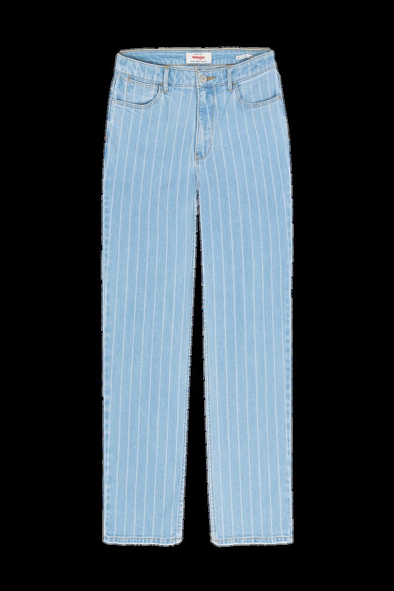 Gerade Verkürzte Gestreifte Jeans