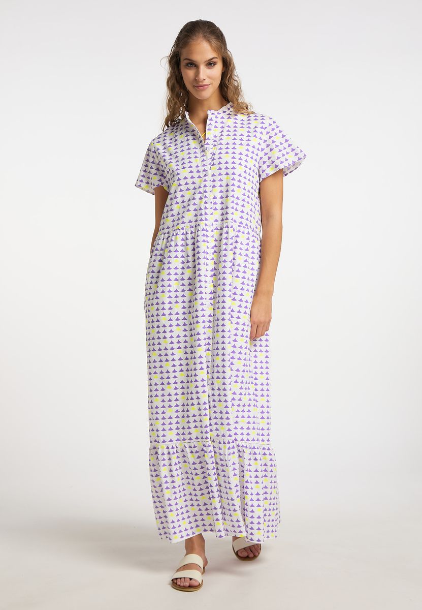 Gemustertes Maxi-Stufenkleid
