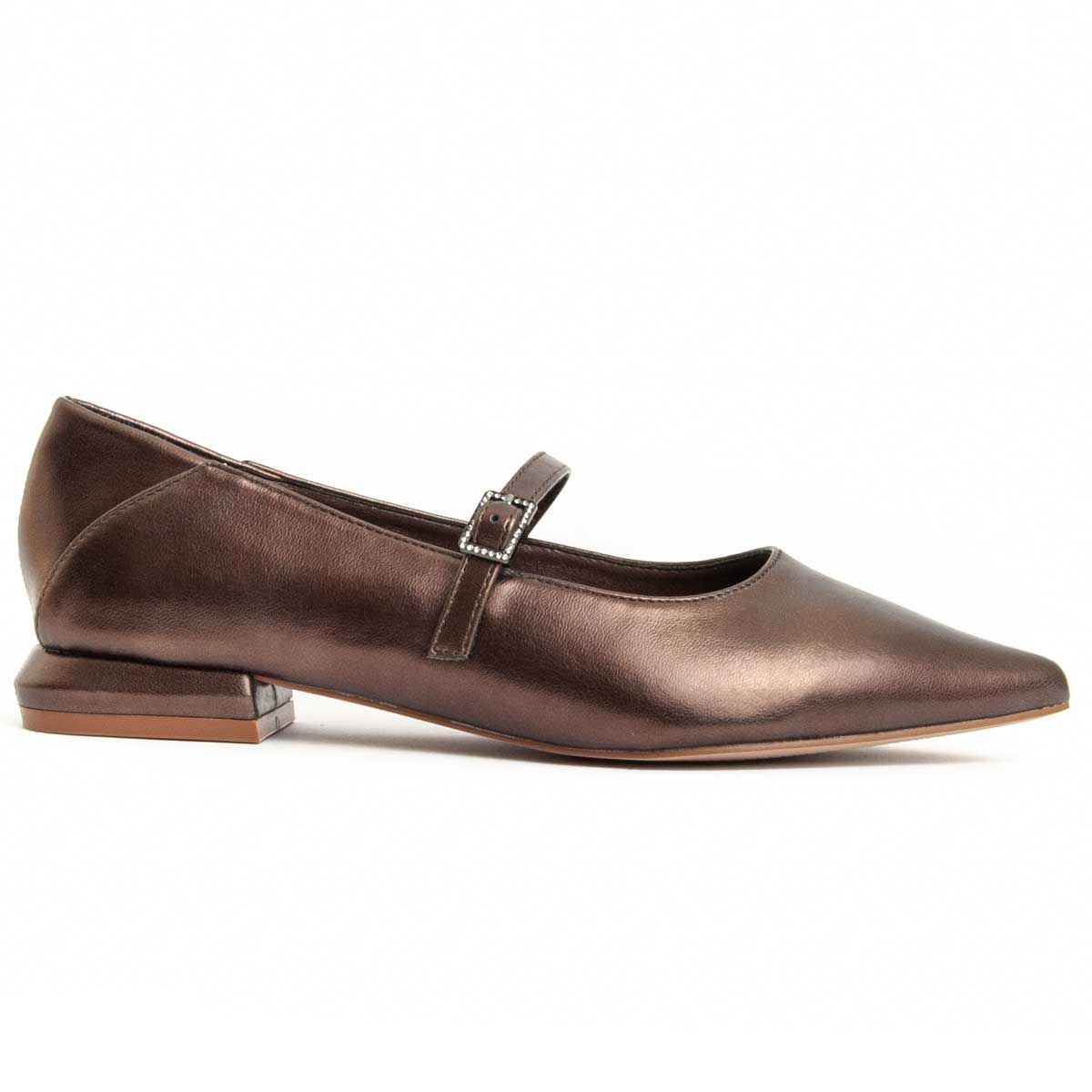 Spitze Mary-Jane-Ballerinas mit Schnalle