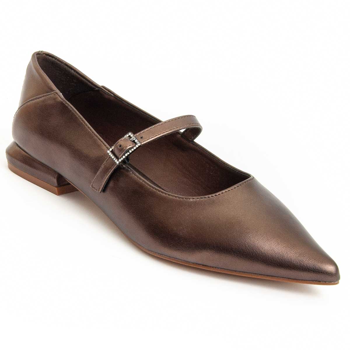 Spitze Mary-Jane-Ballerinas mit Schnalle