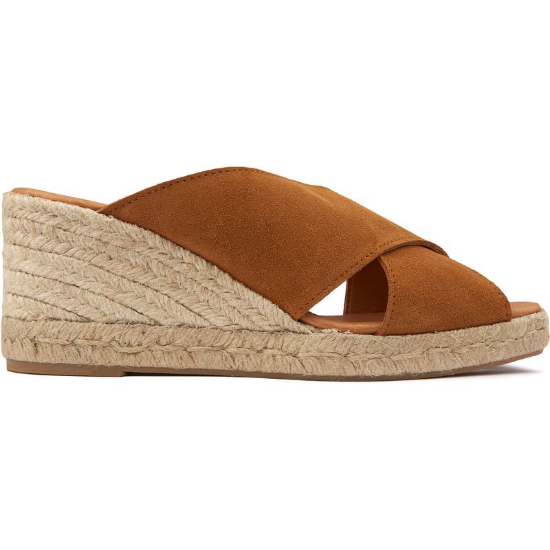 Keil-Espadrilles aus Wildleder mit Kreuzriemen