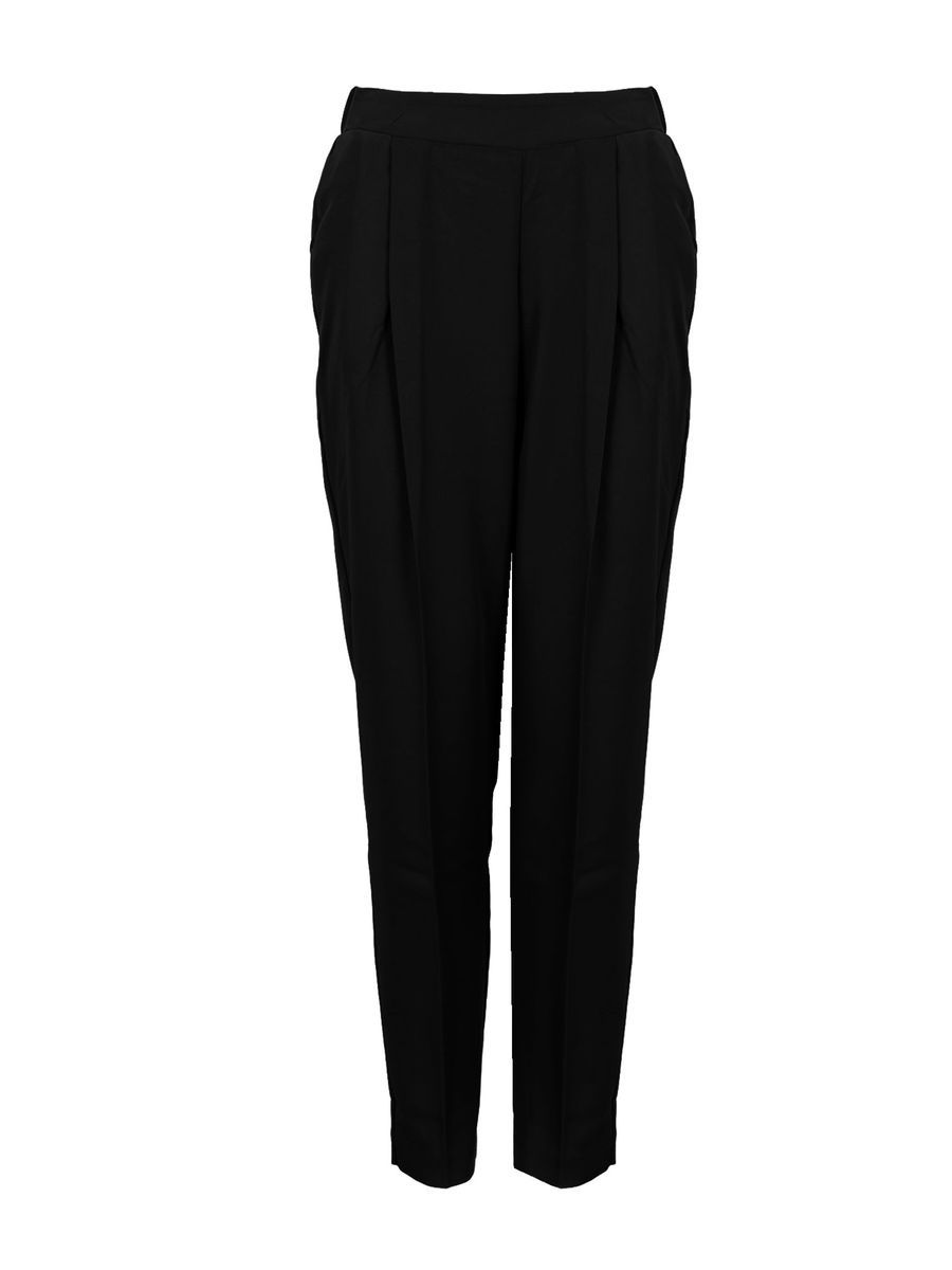 Karottenhose mit Bügelfalte und Gummizug