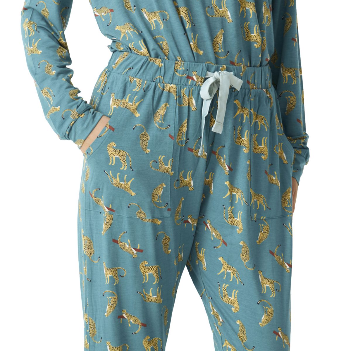 Langärmeliger Schlafanzug mit Animal-Print