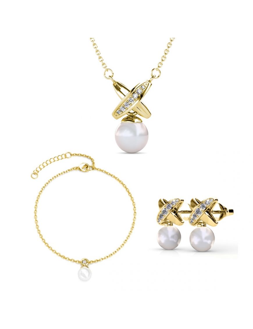 Elegantes Perlen- und Kristall-Set