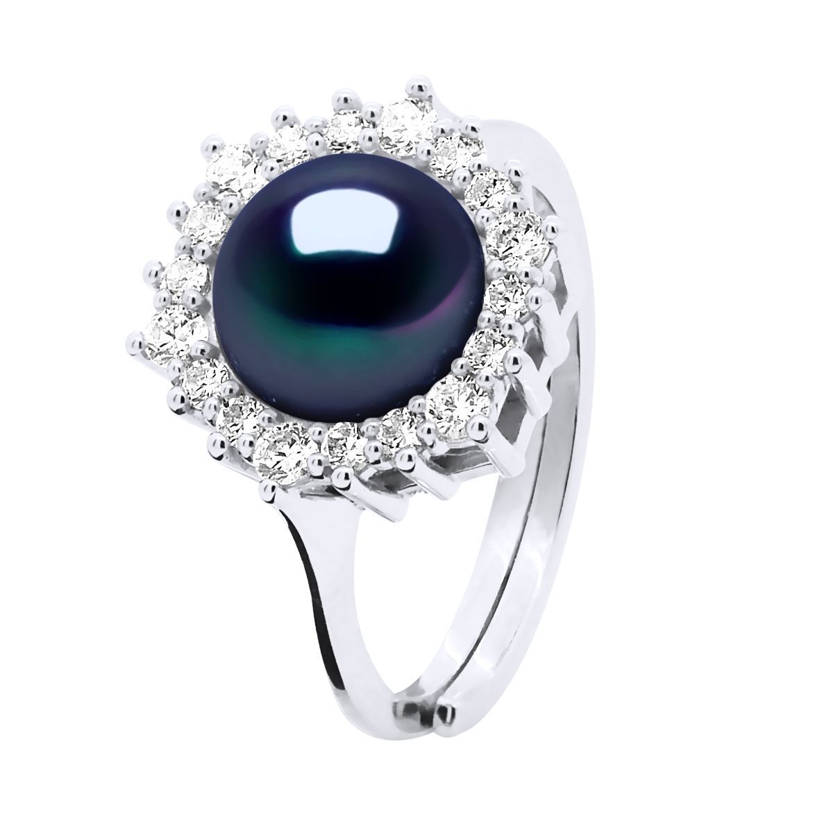 Ring mit Süßwasser-Zuchtperle und Halo
