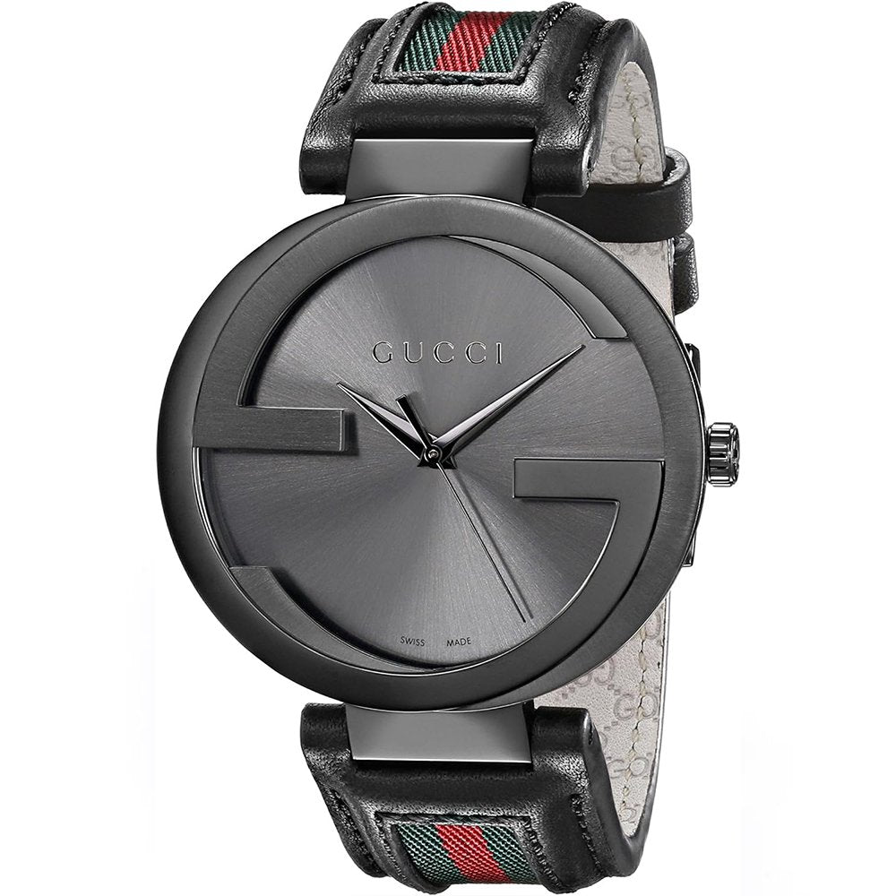 Interlocking G Armbanduhr mit Lederband