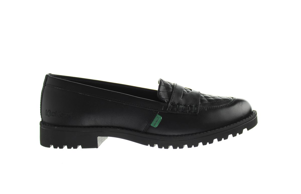 Gesteppte Leder-Loafer mit Profilsohle
