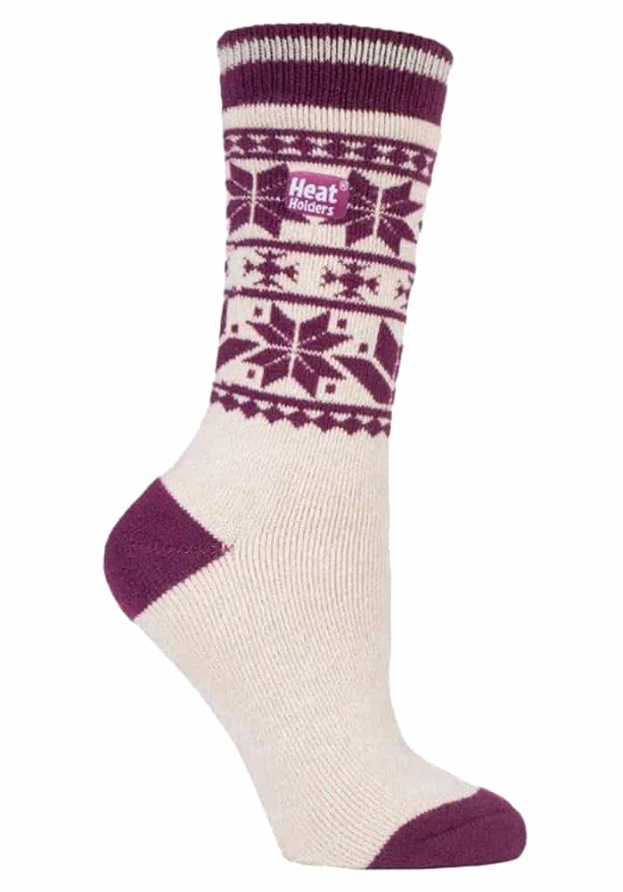 Thermosocken mit nordischem Schneeflockenmuster