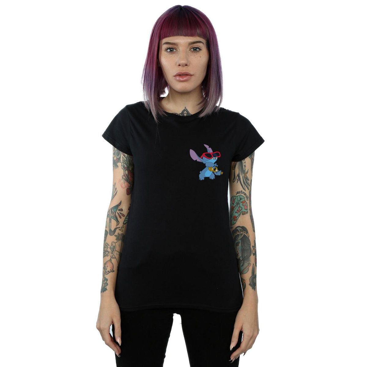 Stitch Grafik-T-Shirt mit Gitarre