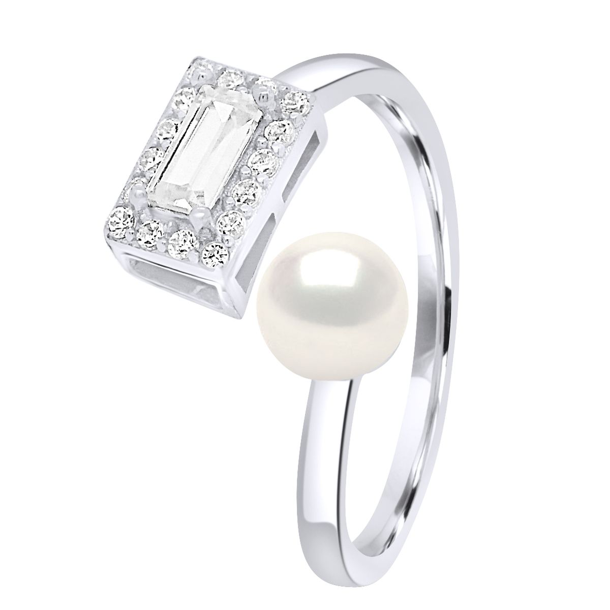 Offener Geometrischer Perlen-Zirkonia-Ring