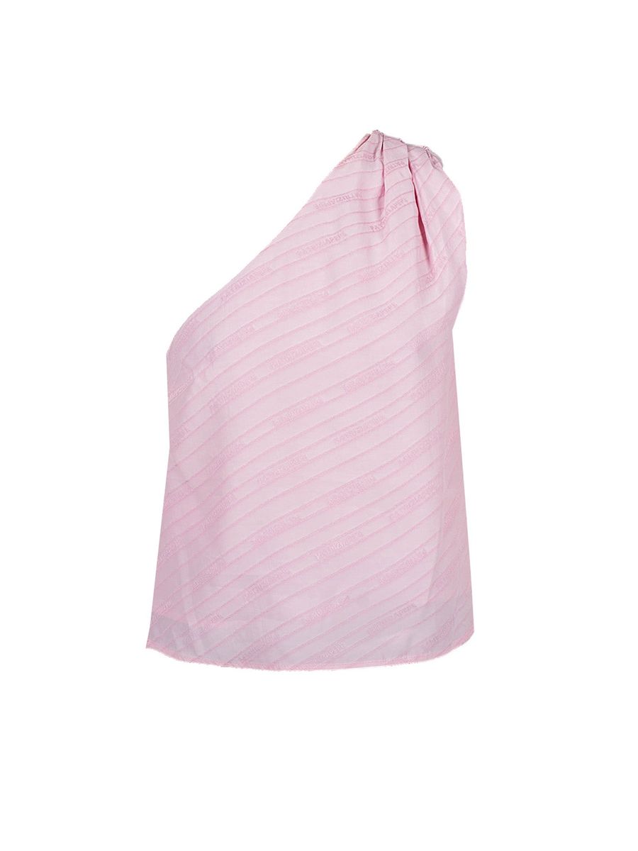 Elegante One-Shoulder-Bluse mit Logo