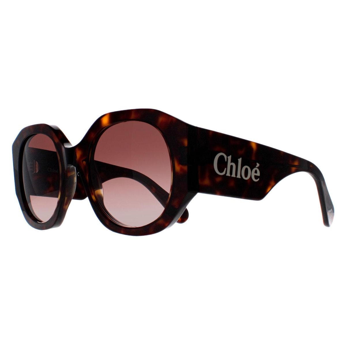 Übergroße runde Sonnenbrille, Schildpatt