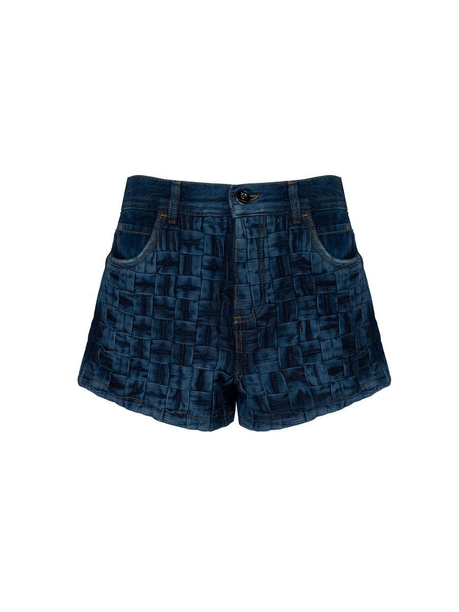 Jeansshorts in Flechtoptik