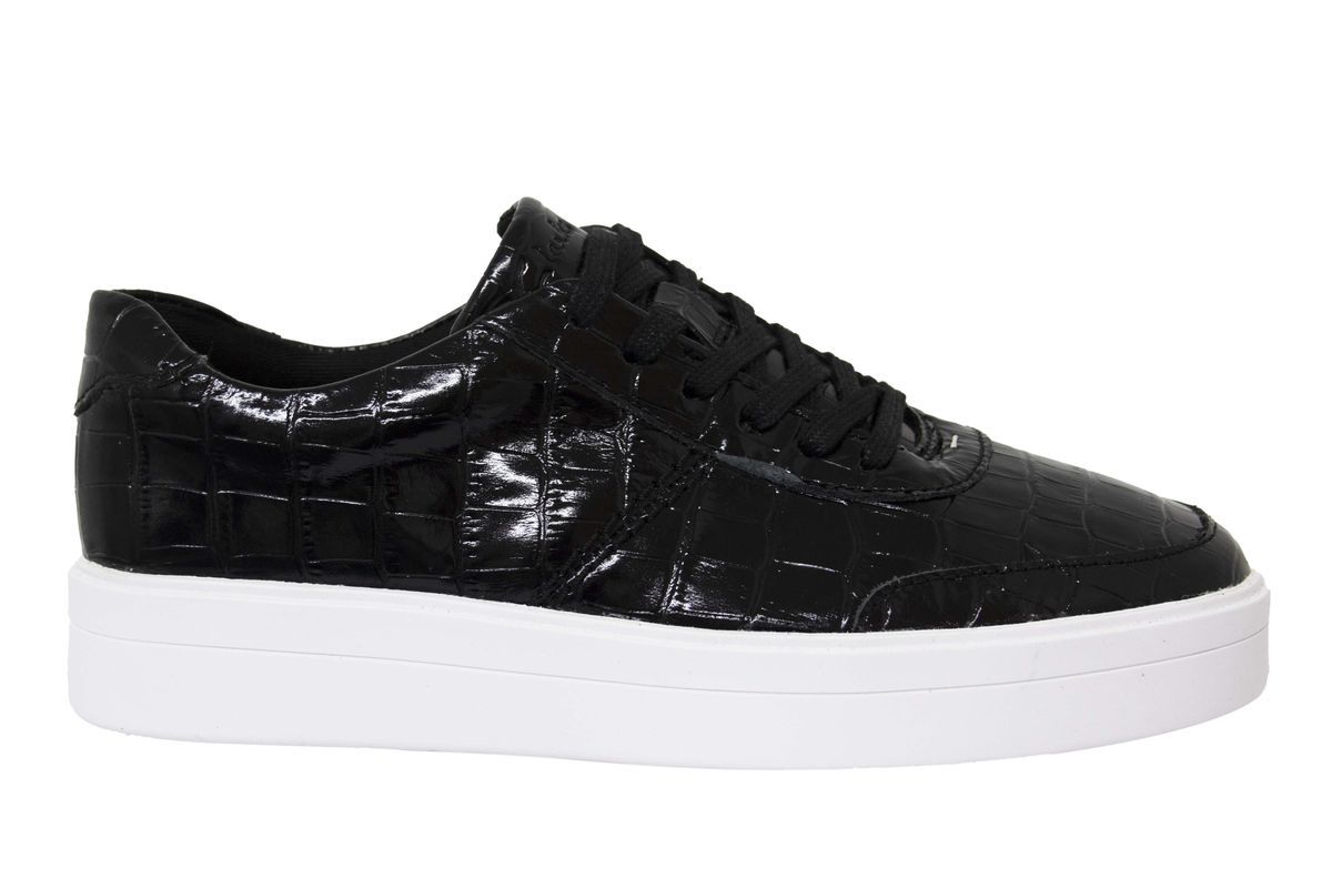 Plateau-Sneaker mit Kroko-Prägung