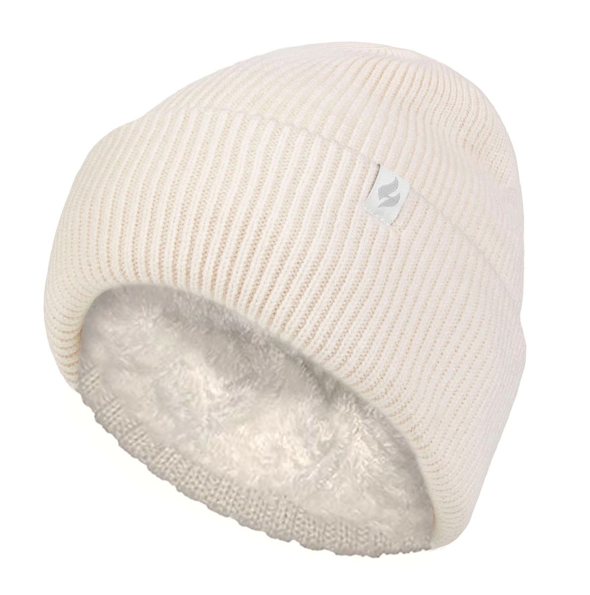 Gerippte Beanie mit Fleecefutter