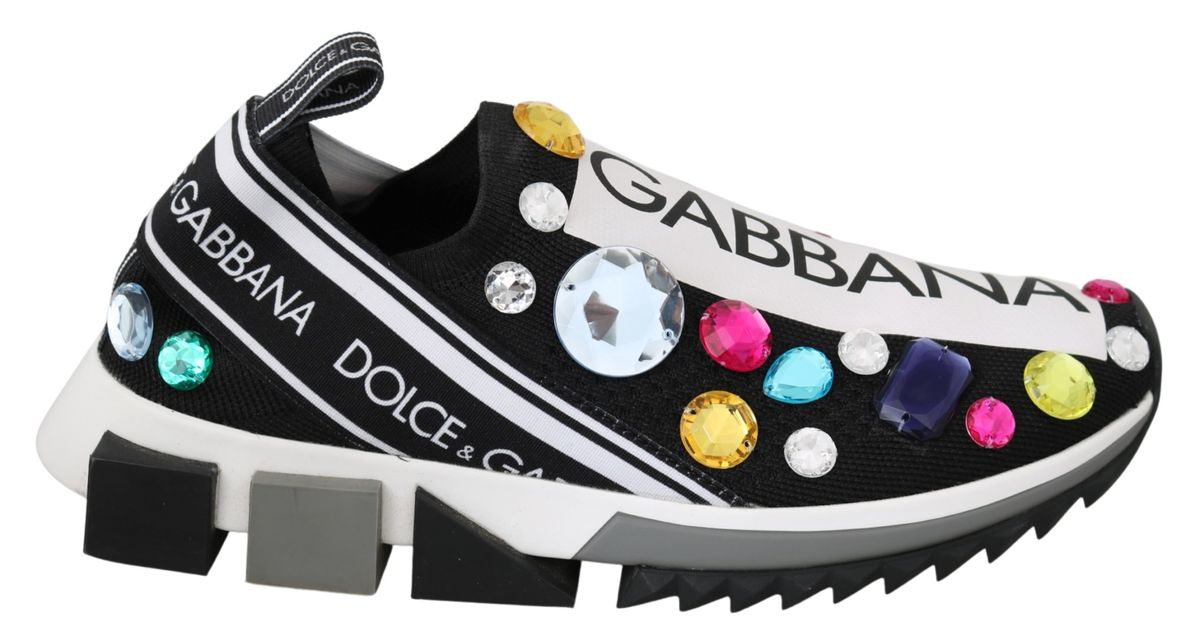 Kristallbesetzte Socken-Sneaker