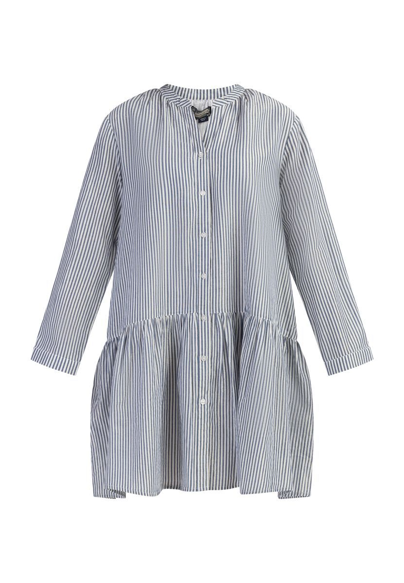 Gestreiftes Kleid mit tiefer Taille