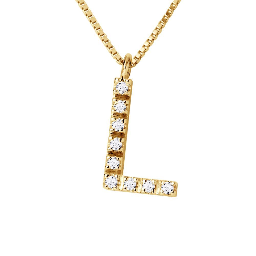 Diamantbesetzte Halskette mit Buchstabe L