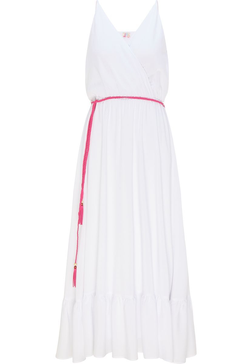 Luftiges Maxikleid mit geflochtenem Gürtel