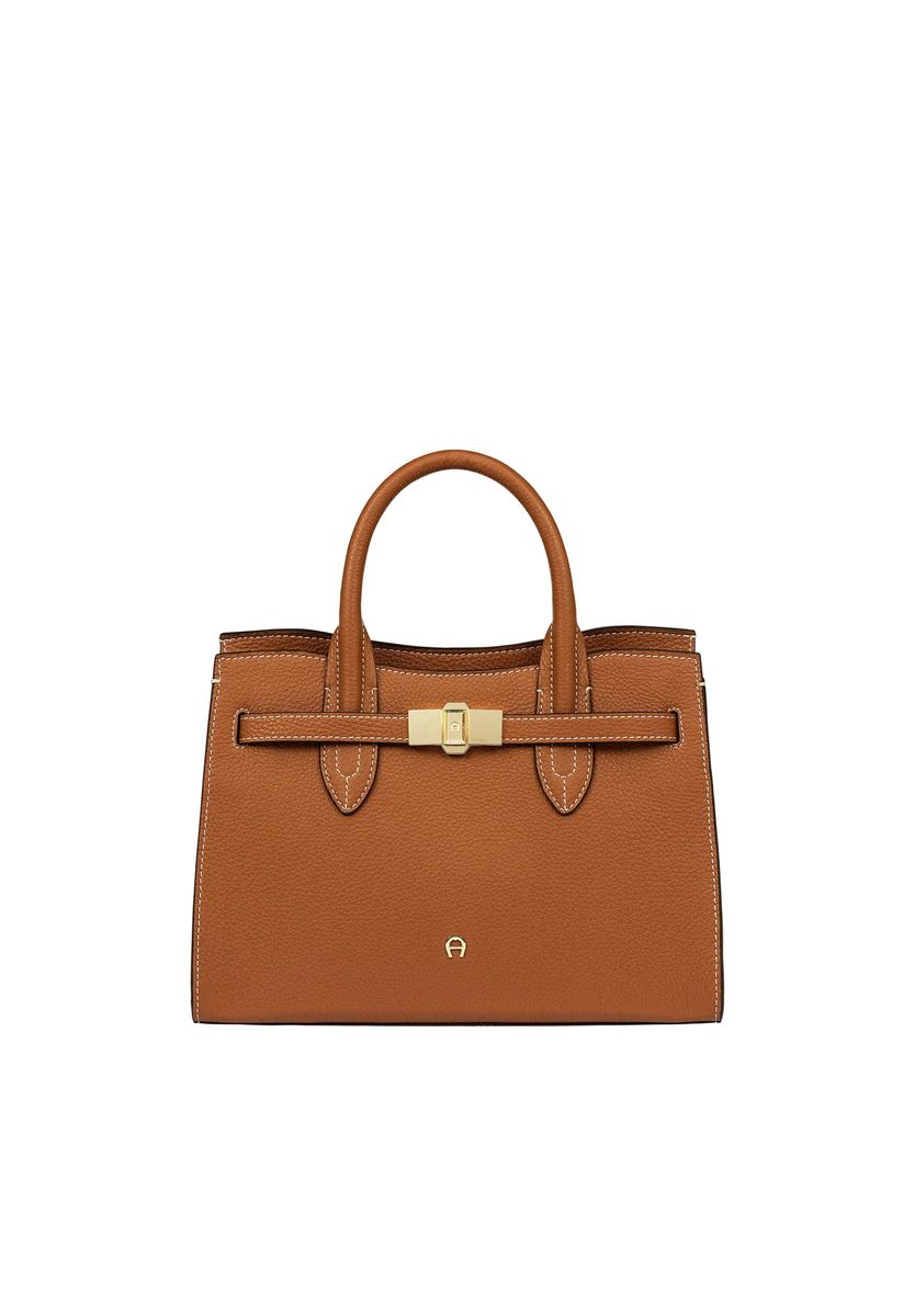 Farah Henkeltasche aus genarbtem Leder
