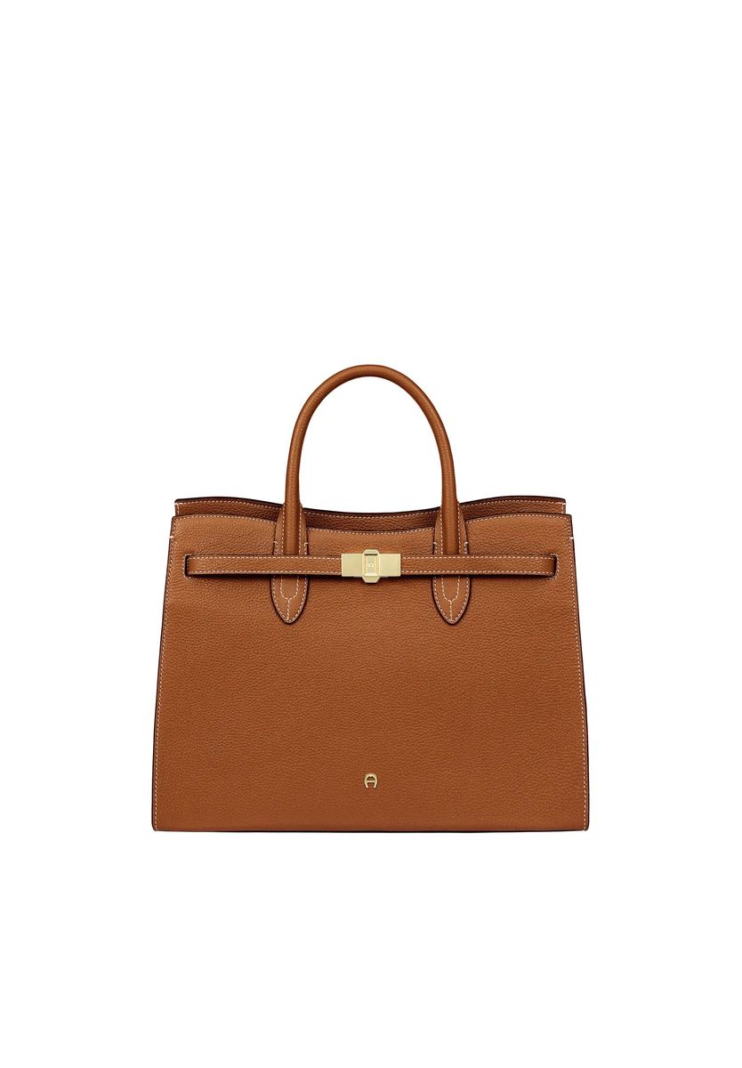 Strukturierte Ledertasche mit Schnallendetail