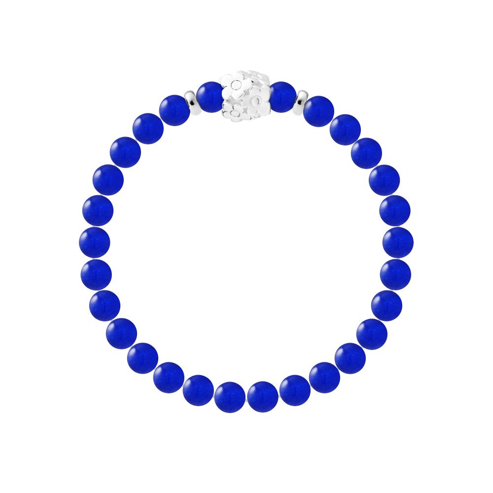 Elastisches Edelstein-Armband mit Blumen-Perle