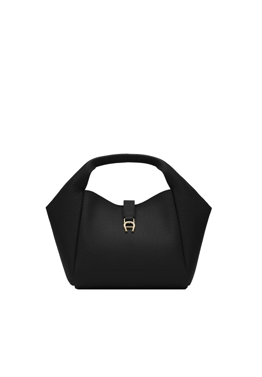 Architektonische Genarbte Leder-Beuteltasche
