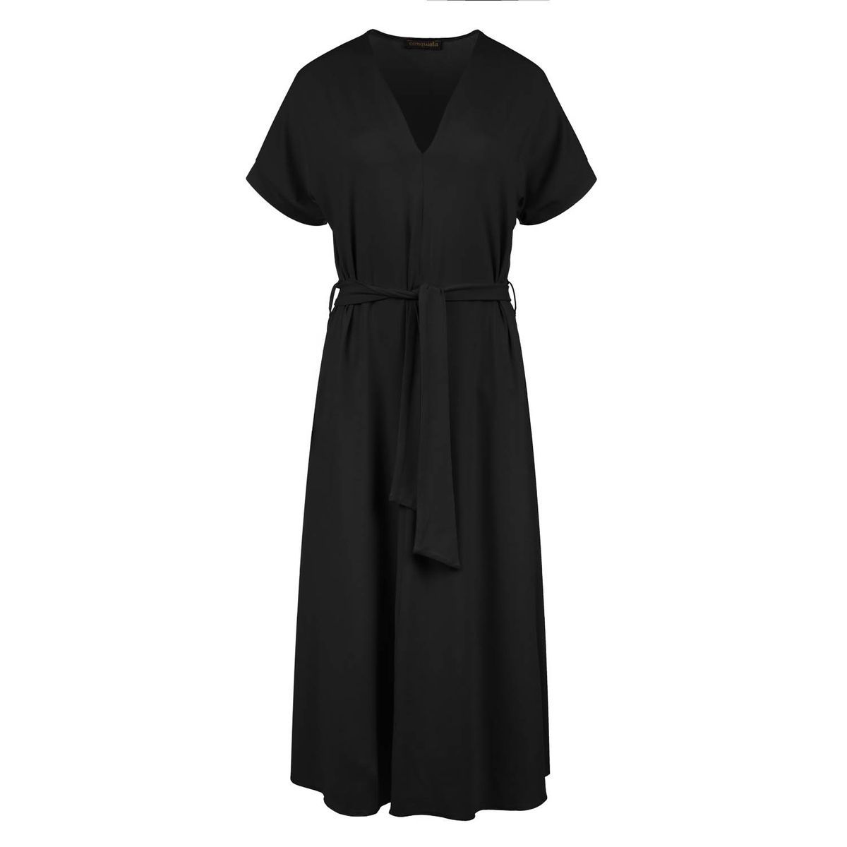 Midi-Jerseykleid mit V-Ausschnitt