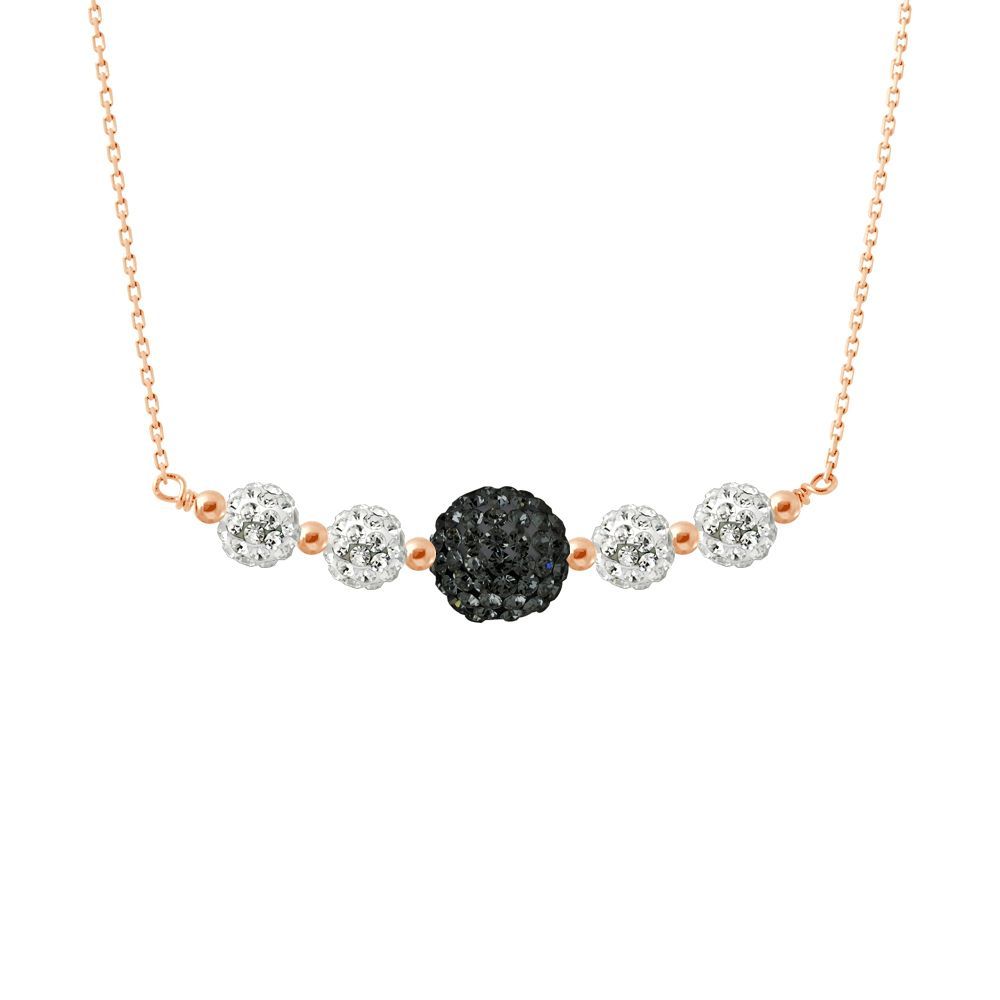 Halskette mit Kristall-Pavé-Kugeln