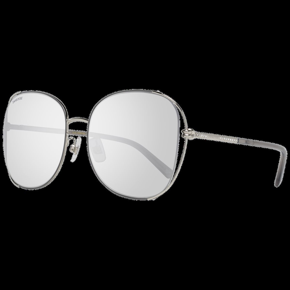 Oversized Verspiegelte Runde Metall-Sonnenbrille