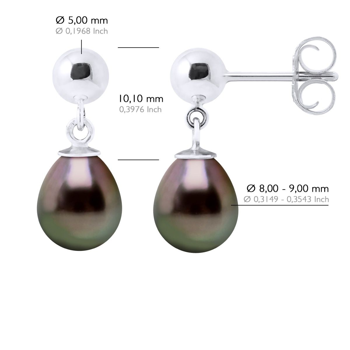 Ohrhänger mit Tahiti-Perle aus Silber