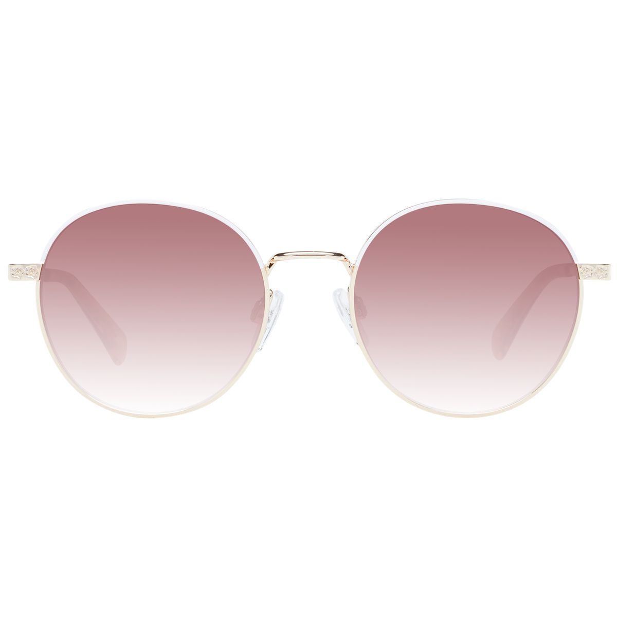 Schicke runde Sonnenbrille mit gravierten Bügeln